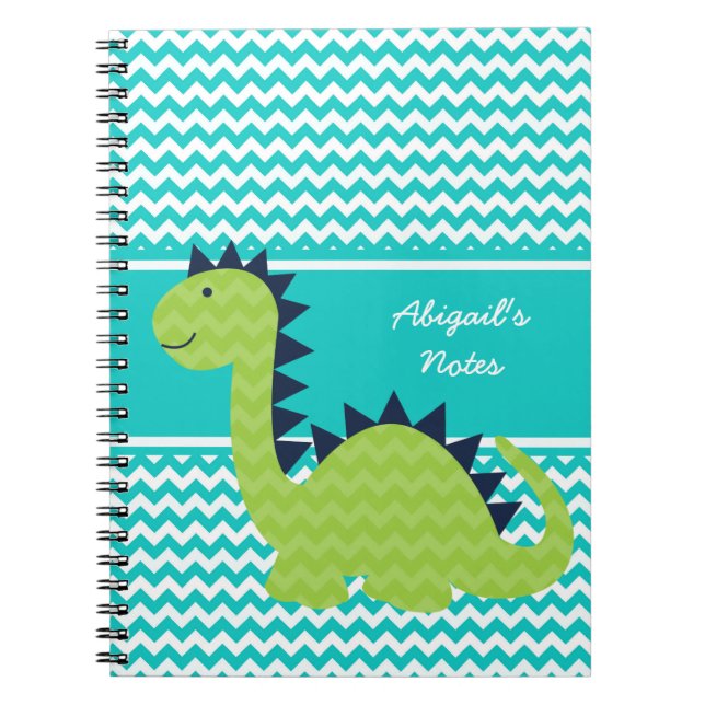 Cuaderno Dinosaurio Chevron en un bloc de notas personaliza (Frente)