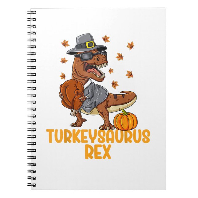 Cuaderno Dinosaurio de Acción de Gracias Chico T-Rex Saurio (Frente)