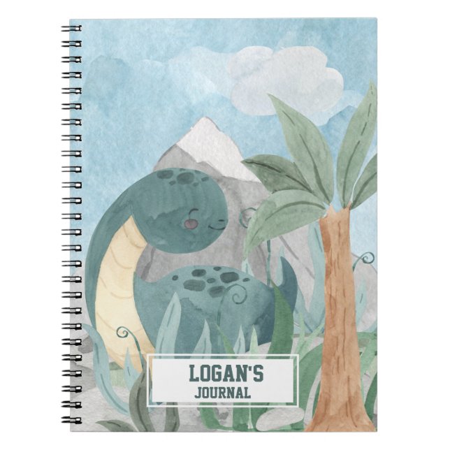 Cuaderno Dinosaurio de Brontosauro personalizado (Frente)