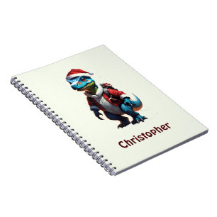 Cuaderno Dinosaurio de los Navidades azules