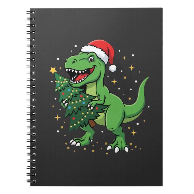 Cuaderno Dinosaurio de Navidad Santa T Rex (Frente)