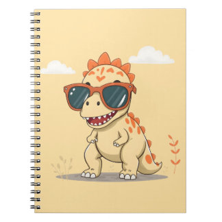 Cuaderno Dinosaurio genial con gafas de sol divertido y lin