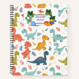 Cuaderno Dinosaurio lindo personalizado