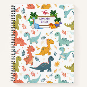 Cuaderno Dinosaurio lindo personalizado
