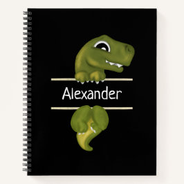 Cuaderno Dinosaurio negro lindo personalizado