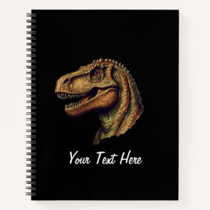 Cuaderno Dinosaurio Rojo Verde Personalizado T-Rex Tyrannos