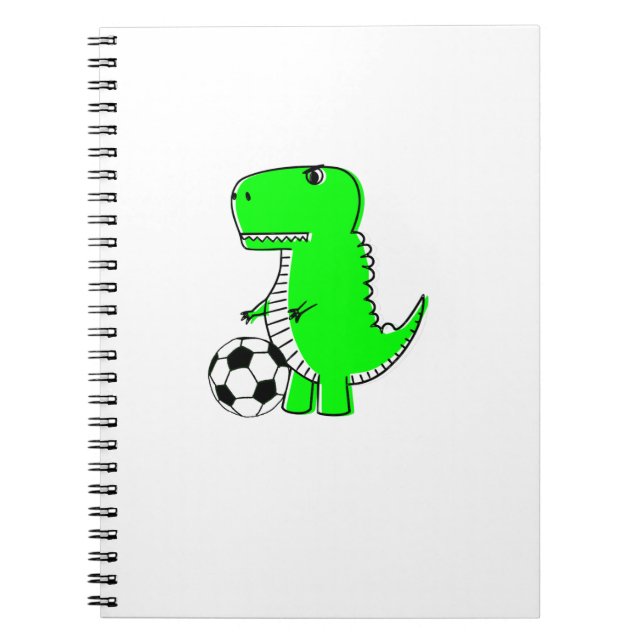 Cuaderno Dinosaurio Verde ama el fútbol (Frente)