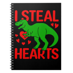Cuaderno Dinosaurio Verde San Valentín Roba Corazones