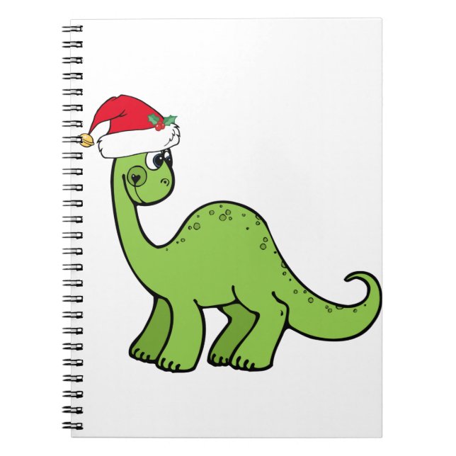Cuaderno Dinosaurio verde Santa de los niños del navidad (Frente)