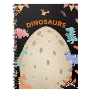 Cuaderno Dinosaurios adorables de acuarela con huevo grande