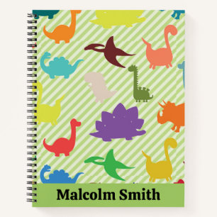 Cuaderno Dinosaurios Coloridos Adorables en Rayas