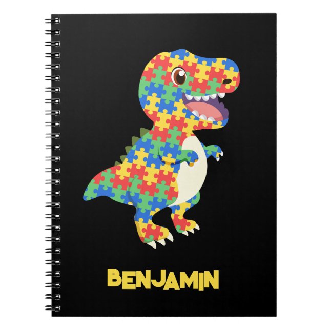 Cuaderno Dinosaurios de Conciencia del Autismo (Frente)