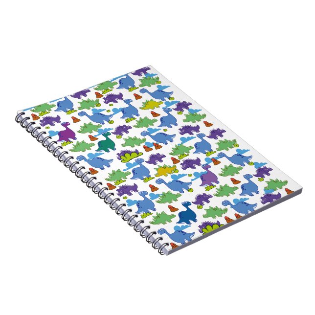 Cuaderno Dinosaurios de dibujos animados lindos (Lado Derecho)