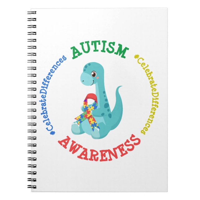 Cuaderno Dinosaurios de sensibilización sobre el autismo (Frente)