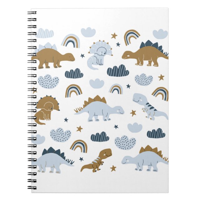 Cuaderno Dinosaurios dibujados a mano al estilo escandinavo (Frente)
