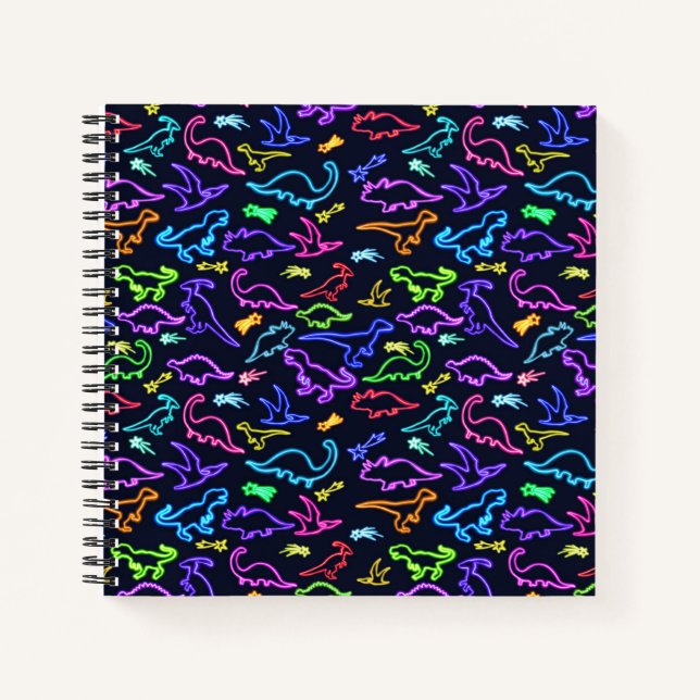 Cuaderno Dinosaurios neones (Anverso)