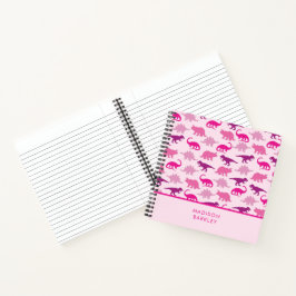 Cuaderno Dinosaurios rosados con el perro de los niños