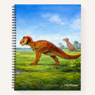 Cuaderno Dinosaurios Tiranosaurio y Triceratops prehistóric