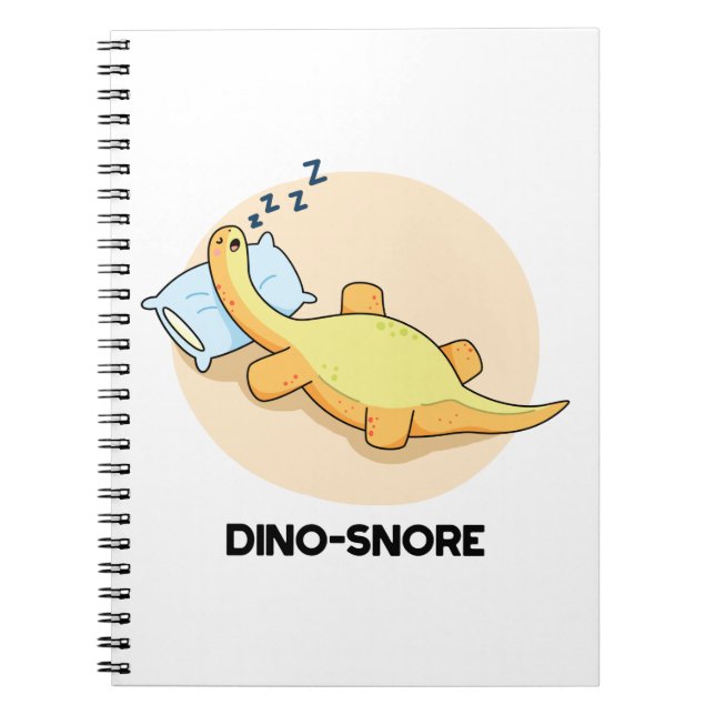 Cuaderno Dinosnore divertido chiste de dinosaurio dormido (Frente)