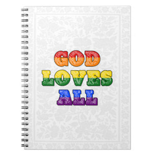 Cuaderno "Dios Ama a Todos" Orgullo Cristiano Gay/LGBTQIA+/