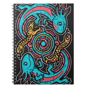 Cuaderno Dios Azteca Xolotl Luchando Arte Tribal de Batalla