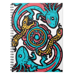 Cuaderno Dios Azteca Xolotl Luchando Arte Tribal de Batalla