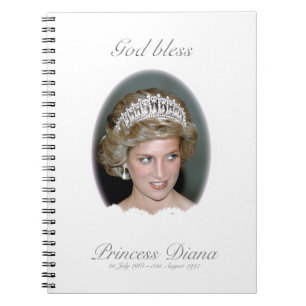 Cuaderno Dios bendice a princesa Diana - conmemoración