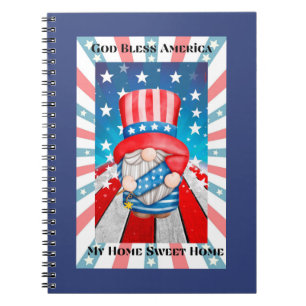 Cuaderno Dios bendiga a América Hogar Sweet Home Notebook