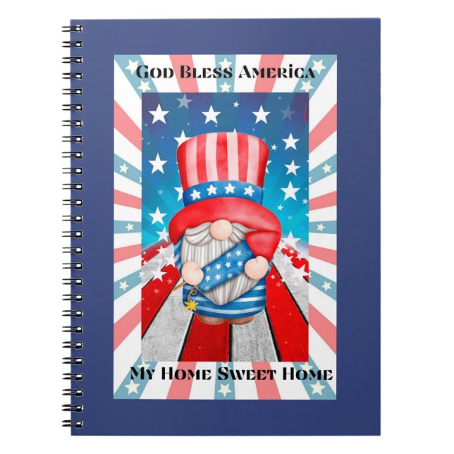 Cuaderno Dios bendiga a Estados Unidos, dulces tarjetas de  (Frente)