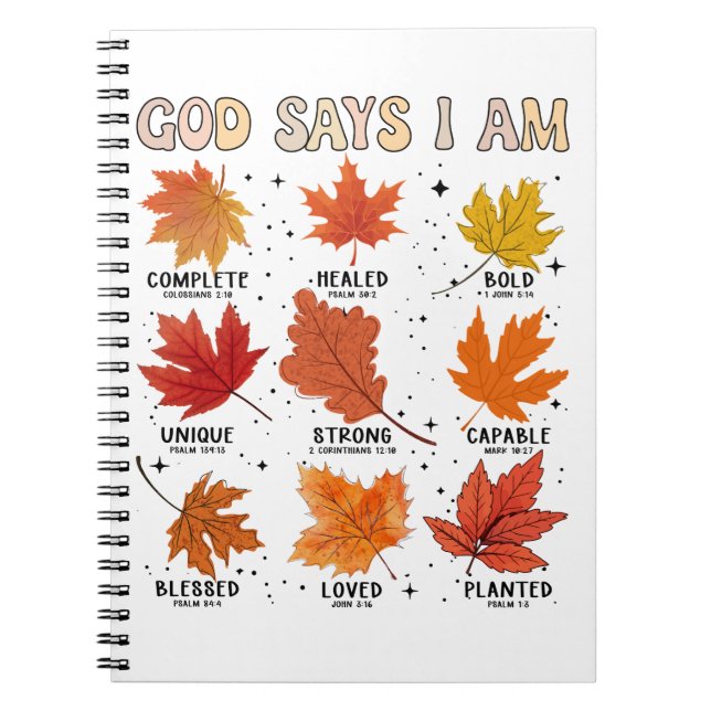 Cuaderno Dios dice que soy la cosecha de otoño gracias (Frente)