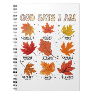 Cuaderno Dios dice que soy otoño cosecha Acción de Gracias