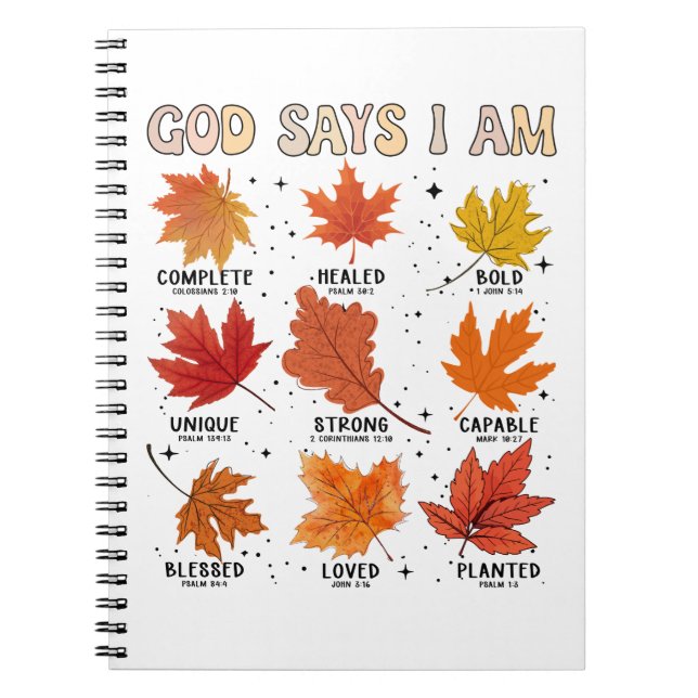Cuaderno Dios dice que soy otoño cosecha Acción de Gracias  (Frente)