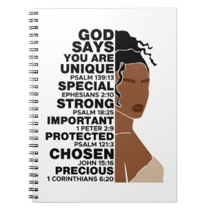 Cuaderno Dios dice que soy una mujer hermosa reina negra de