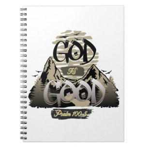 Cuaderno Dios es bueno - Diseño cristiano Inspirador
