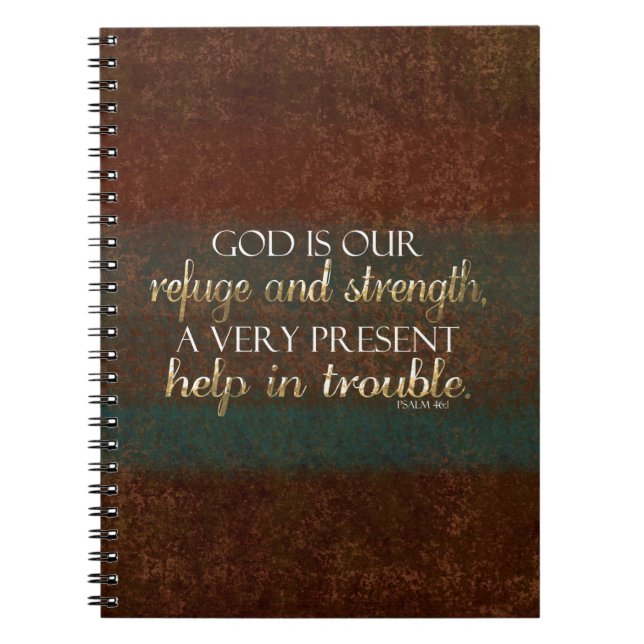 Cuaderno Dios es nuestro Refugio de la Biblia Cristiana Ver (Frente)