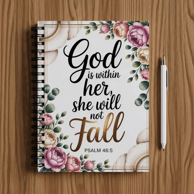 Cuaderno Dios está con ella, Biblia Escrituras de fe cristi (Subido por el creador)