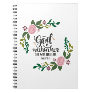 Cuaderno Dios está dentro de ella, ella no caerá