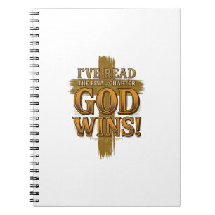 Cuaderno Dios Gana Camiseta Tipografía Cruz Vintage Cristia