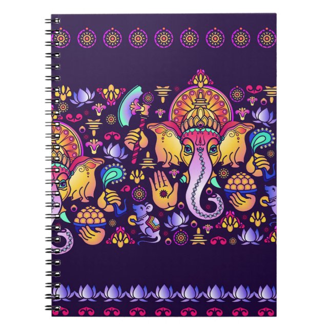 Cuaderno Dios hindú de Ganesh: La Seamless festiva (Frente)