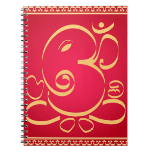 Cuaderno Dios OM Ganesha en rojo