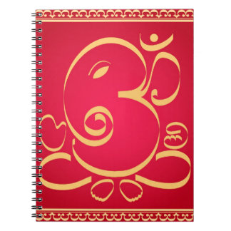 Cuaderno Dios OM Ganesha en rojo