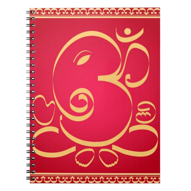 Cuaderno Dios OM Ganesha en rojo (Frente)