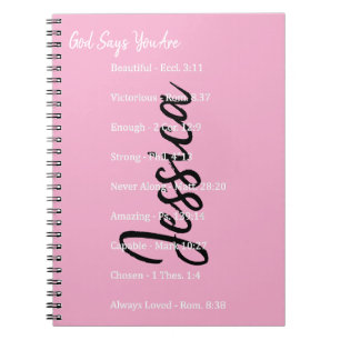 Cuaderno Dios personalizado dice que eres, escrituras