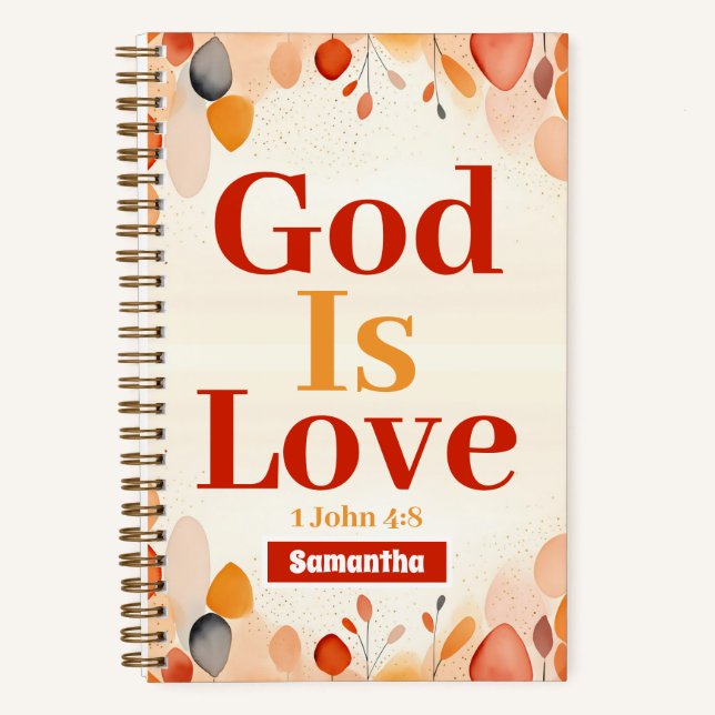 Cuaderno dios personalizado es amor Boho Christian Journal (Anverso)