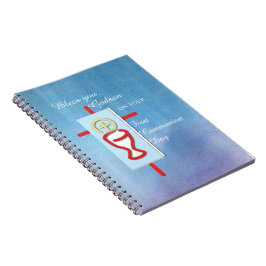 Cuaderno Dios, primera comunión sagrada, azul