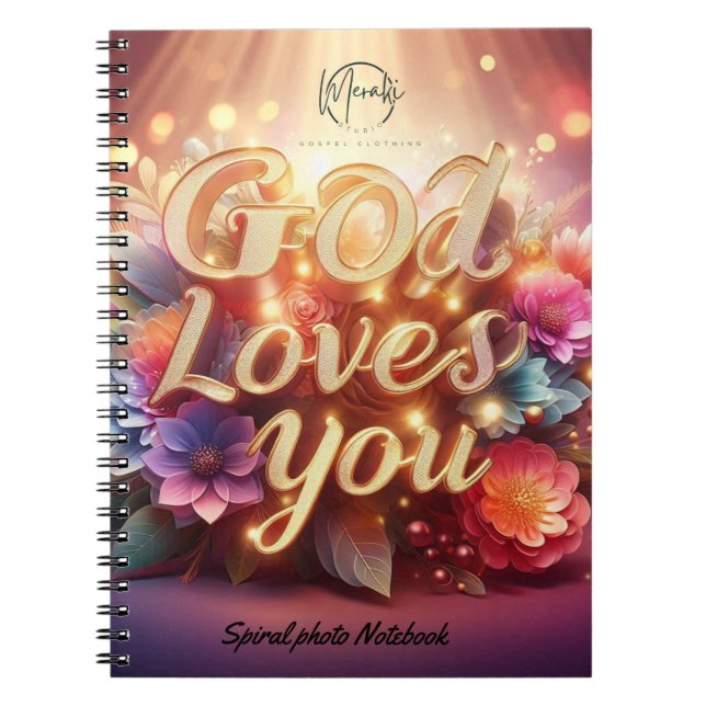 Cuaderno Dios te ama Espiral Photo Notebook (Frente)