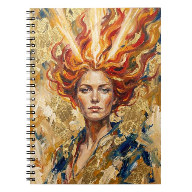 Cuaderno Diosa Celta del Fuego Brigid Arte Fantástico con H (Frente)