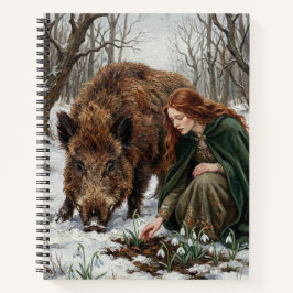 Cuaderno Diosa celta y jabalí salvaje