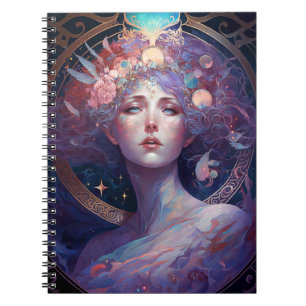 Cuaderno Diosa de la noche Reina Fantasía Nota de arte