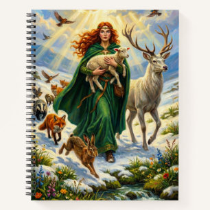 Cuaderno Diosa de la Primavera St Brigid Bosque Animales Im